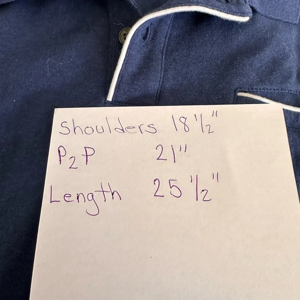 Banana Republic Polo Shirt with Blue w/ white piping. Luxe Touch slim  Large